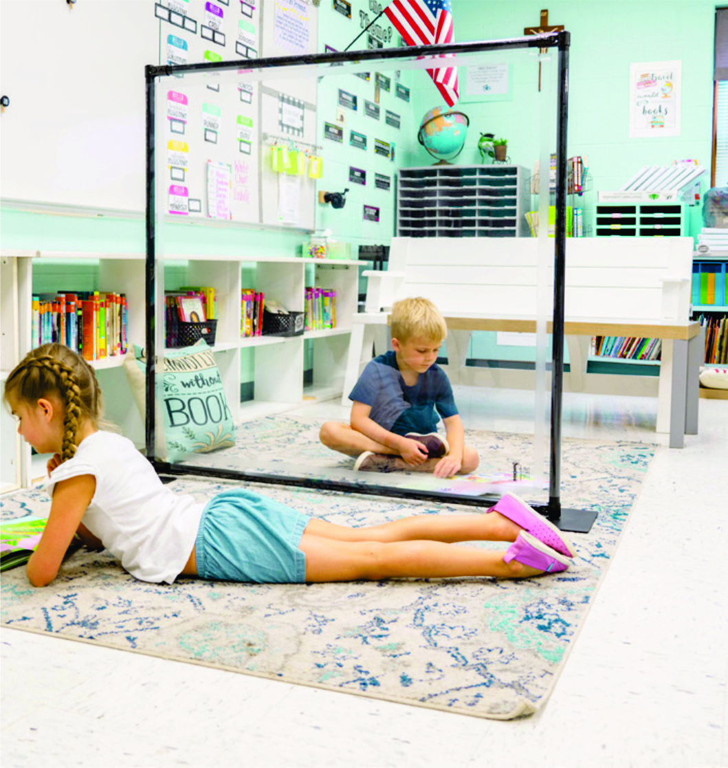 Sneeze-Block Freestanding Vinyl Divider protective shields - Image 2