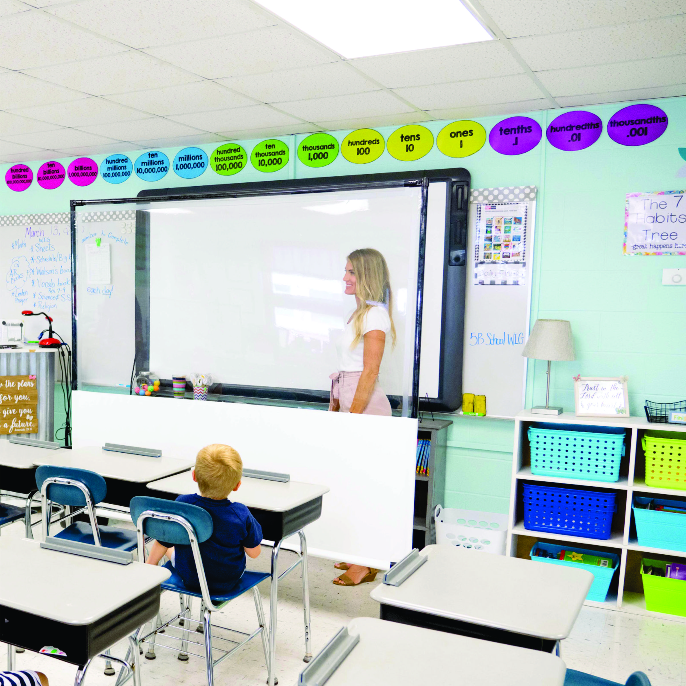 Sneeze-Block Freestanding Vinyl Divider protective shields