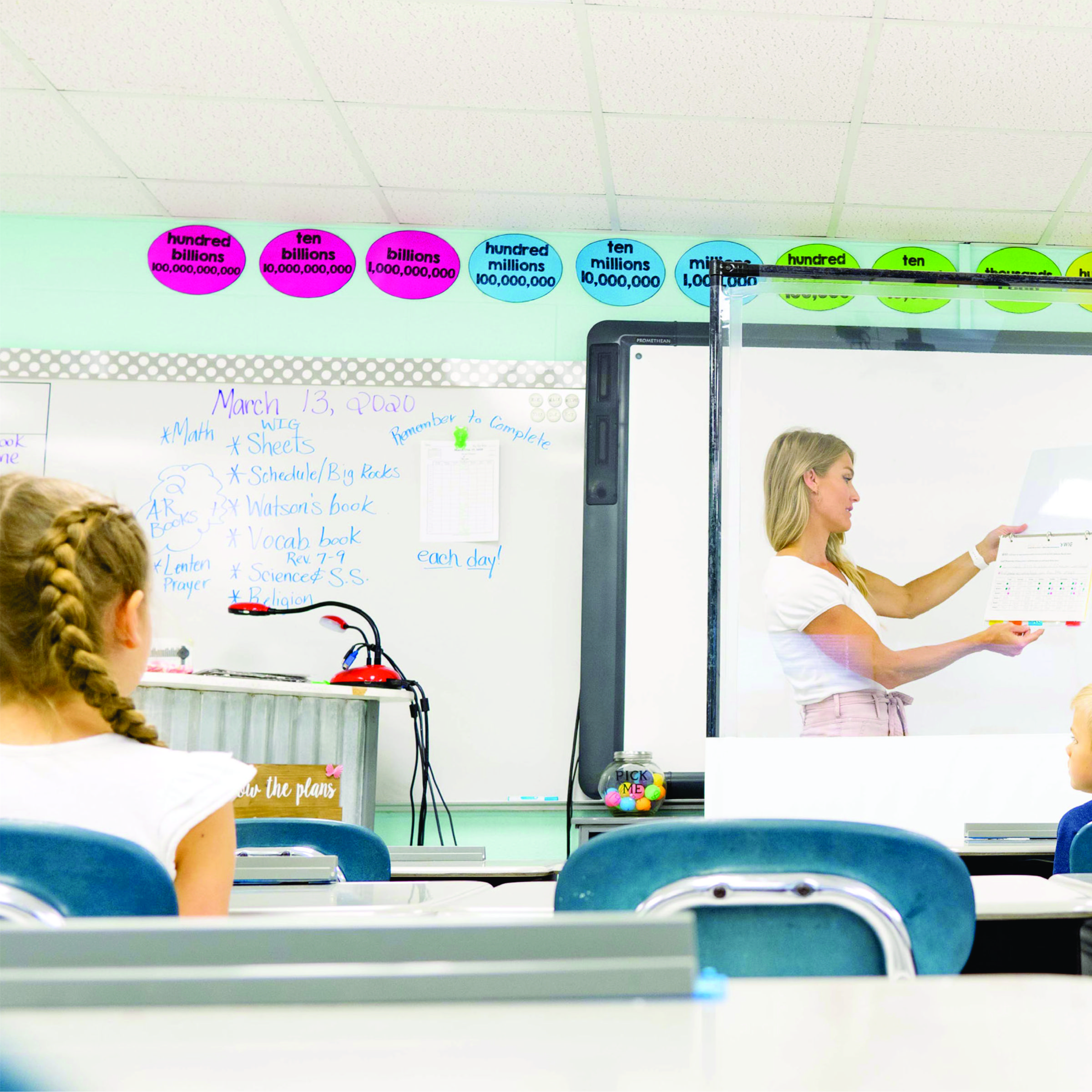 Sneeze-Block Freestanding Vinyl Divider protective shields - Image 3