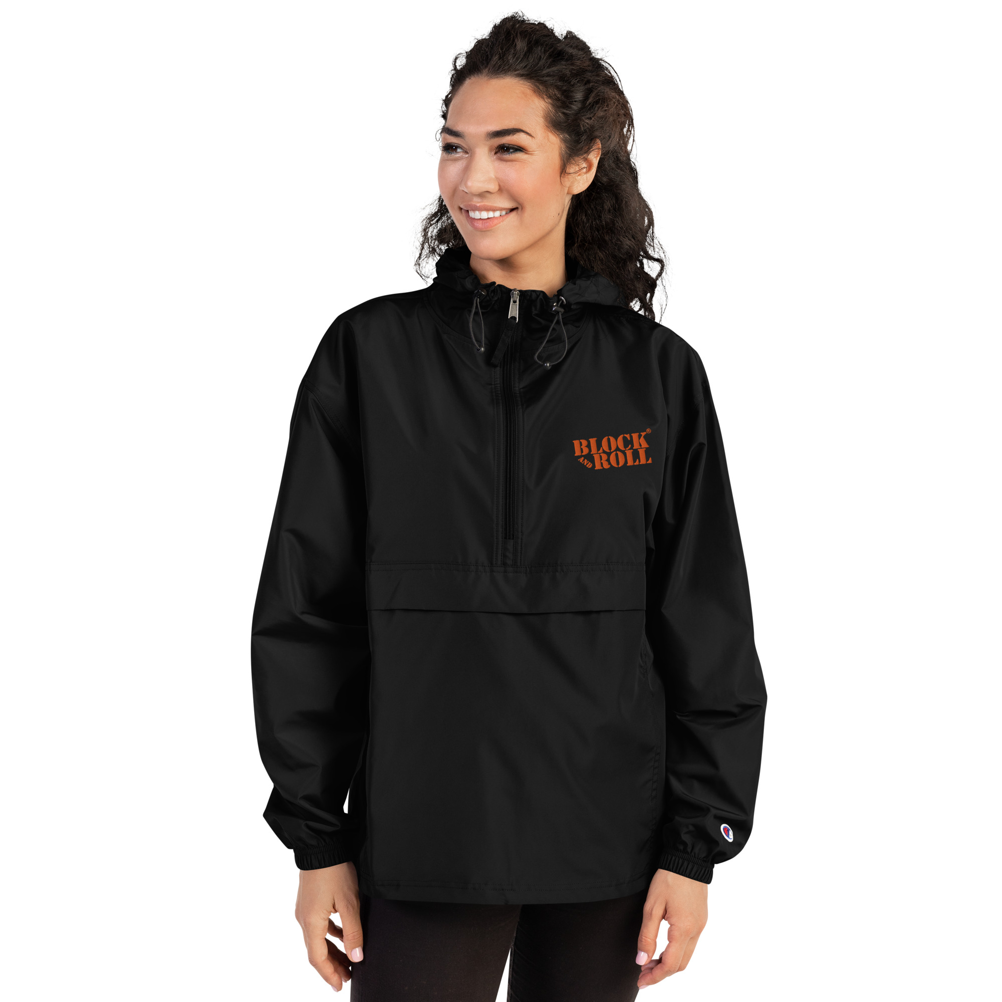 Block And Roll Embroidered Champion Packable Jacket