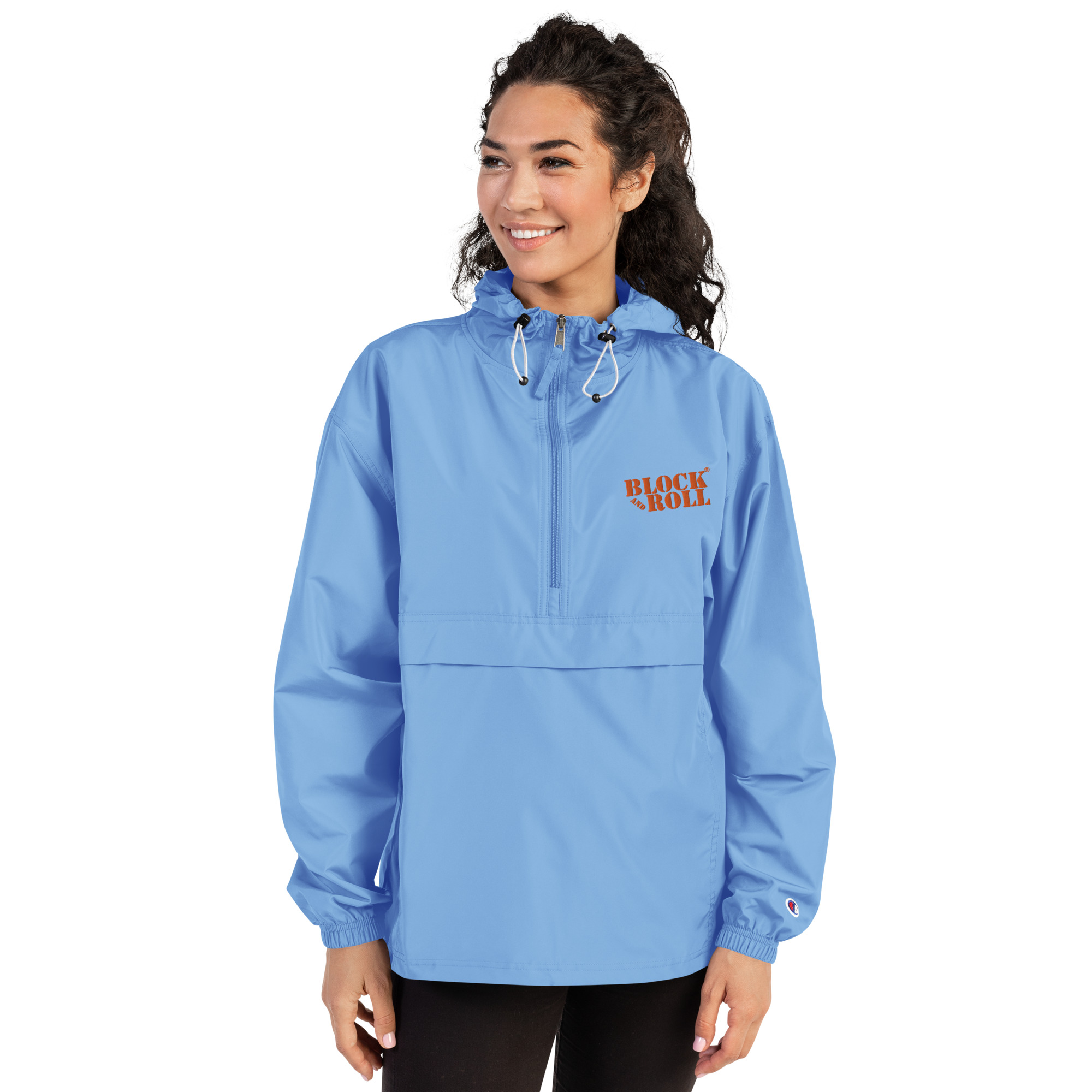 Block And Roll Embroidered Champion Packable Jacket - Image 8